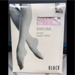 Adult Bloch Endura Pink Matte Full Foot Matte Finish Dance Tights Brand NIP !